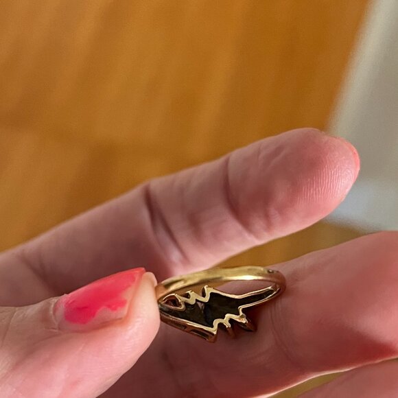 Vintage yellow gold sapphire and diamond ring, size 7 - Picture 3 of 5